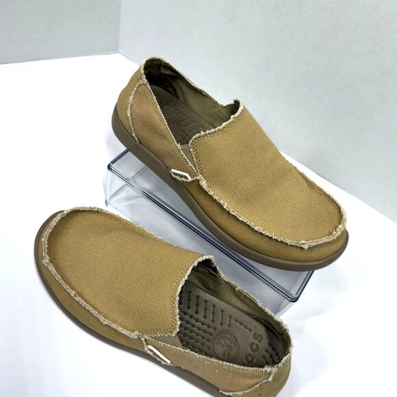 Crocs Santa Cruz Slip on Shoes Tan/Khaki Preppy Casual Outdoors Mens Size 8 - Picture 9 of 9